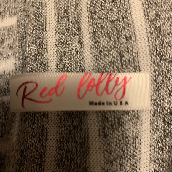 Pretty Gray and White Striped Cardigan  Size L  NWT - Picture 8 of 13